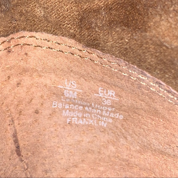 Sam Edelman Franklin Leather and Suede Heeled Ankle Boot In Whiskey Size 6 - Picture 10 of 12